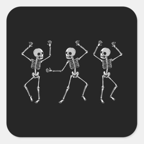 Skeleton Dance Square Sticker