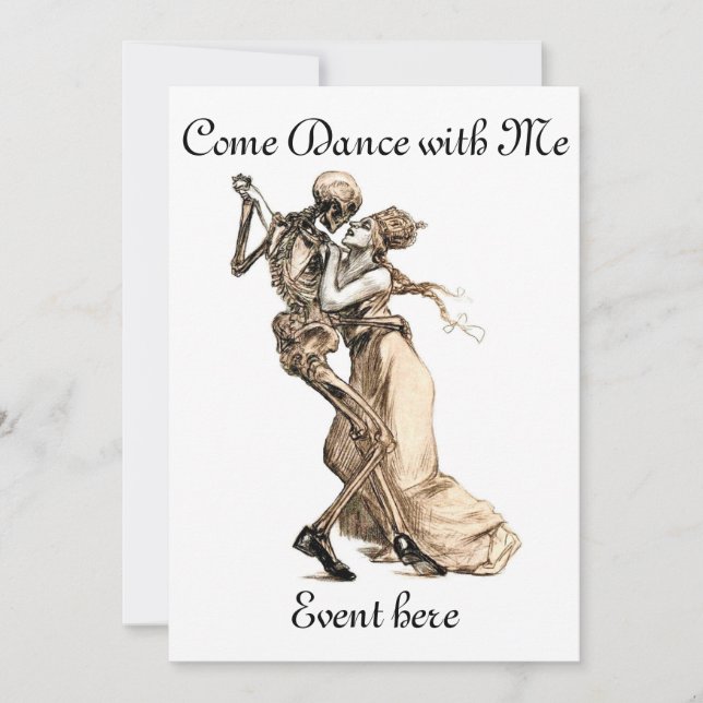 Skeleton Dance with Me invitation (Front)