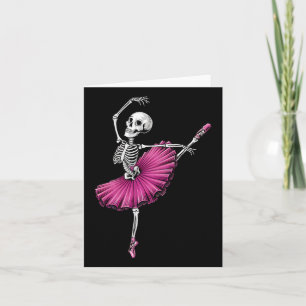 Skeleton Dancing Ballet Lovers Spooky Halloween Da Card
