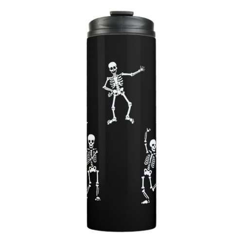 skeleton  Dancing Skeleton Halloween  Dancing Thermal Tumbler