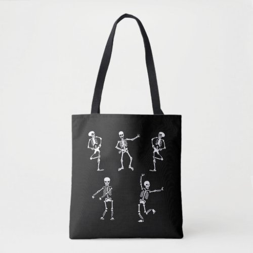 skeleton  Dancing Skeleton Halloween  Dancing Tote Bag