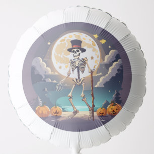 Skeleton Dancing Under The Moon Halloween Balloon