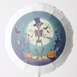 Skeleton Dancing Under The Moon Halloween Balloon