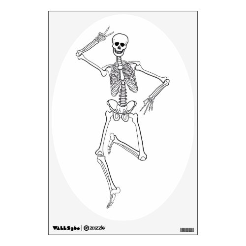 Skeleton dancing wall decal