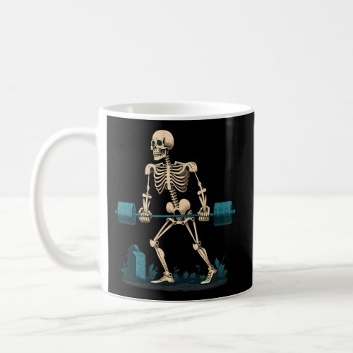 Skeleton Deadlifting Bodybuilder Deadlift Gym Coffee Mug