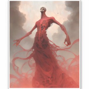 Skeleton Demon Creature Dark Fantasy Horror Sticker