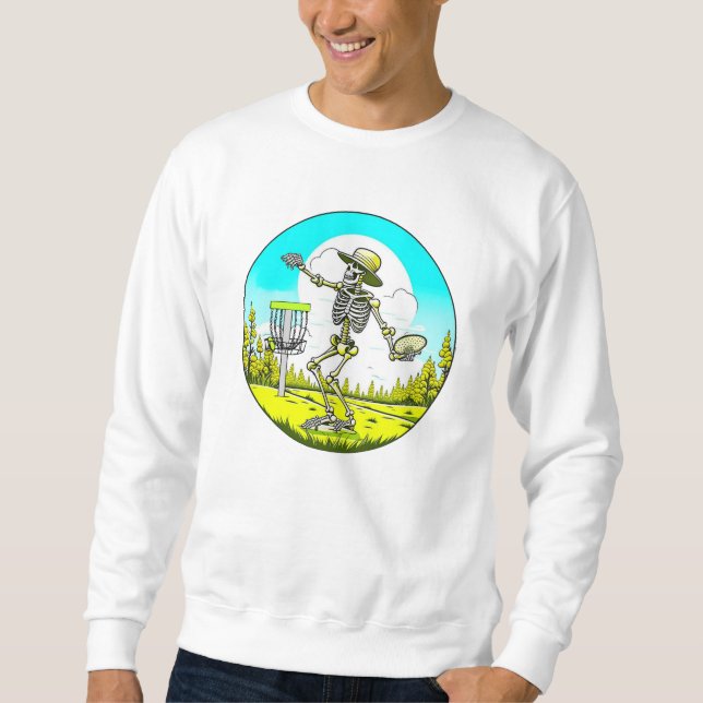 Skeleton Disc Golfing Sweatshirt (Front)