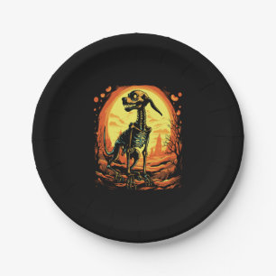 Skeleton Dog Halloween Art Paper Plates