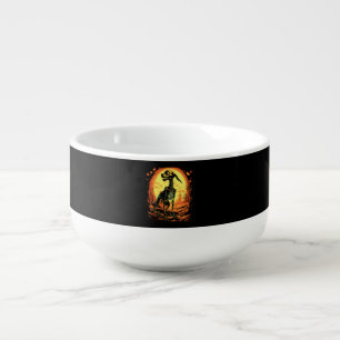Skeleton Dog Halloween Art Soup Mug