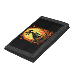 Skeleton Dog Halloween Art Trifold Wallet