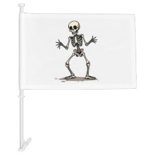 Skeleton Doing the Dab � Funny Halloween Dance Shi Car Flag