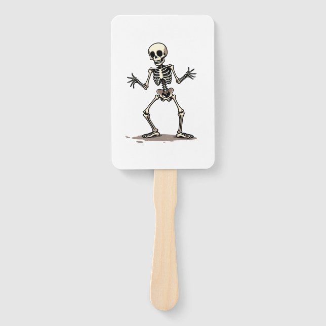 Skeleton Doing the Dab � Funny Halloween Dance Shi Hand Fan (Front)