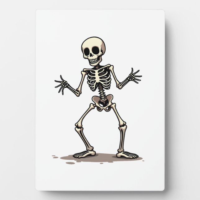 Skeleton Doing the Dab � Funny Halloween Dance Shi Plaque (Front)
