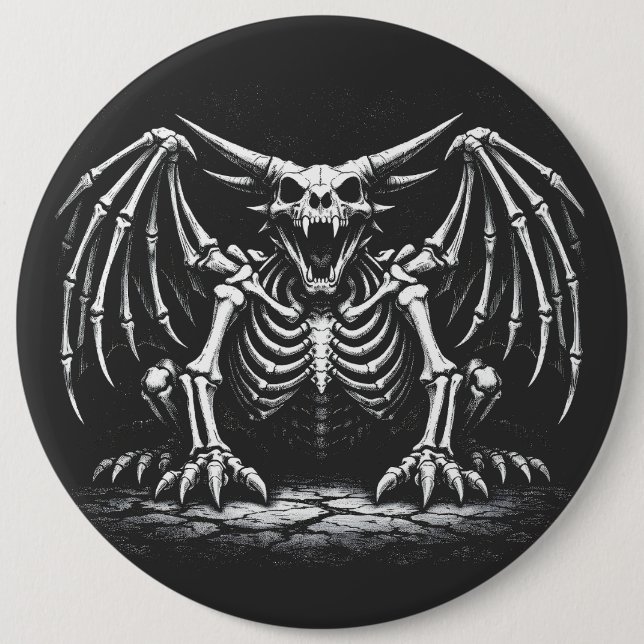 Skeleton Dragon by BurnsInHell Button (Front)