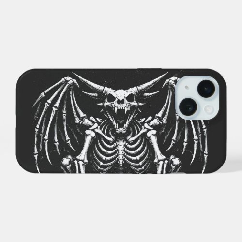 Skeleton Dragon by BurnsInHell iPhone 15 Case