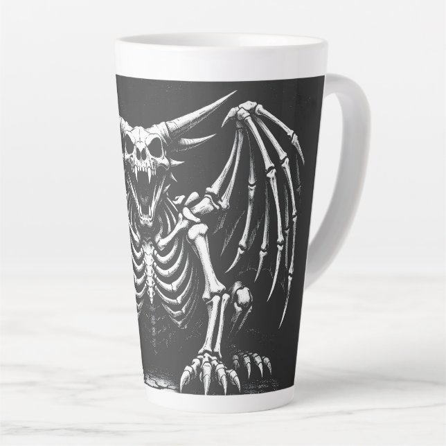 Skeleton Dragon by BurnsInHell Latte Mug (Right Angle)