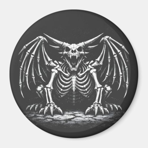 Skeleton Dragon by BurnsInHell Magnet