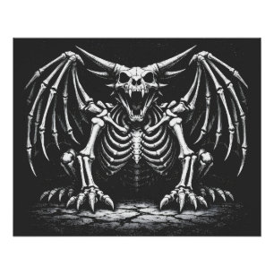 Skeleton Dragon by BurnsInHell Poster
