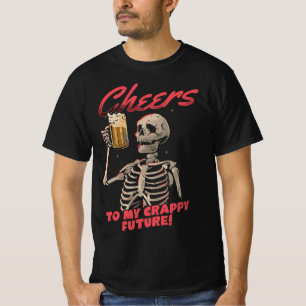Skeleton Drinking Beer, Skull, New Halloween 2026 T-Shirt