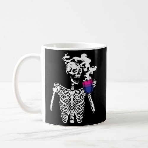 Skeleton Drinking Coffee Bi_Sexual Pride Skull Lgb Coffee Mug