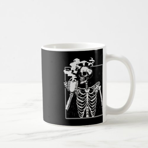 Skeleton Drinking Coffee Funny Skull Men Women Hal Coffee Mug