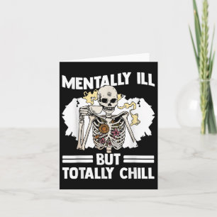 Skeleton Drinking Coffee Mental Health Awareness D Card