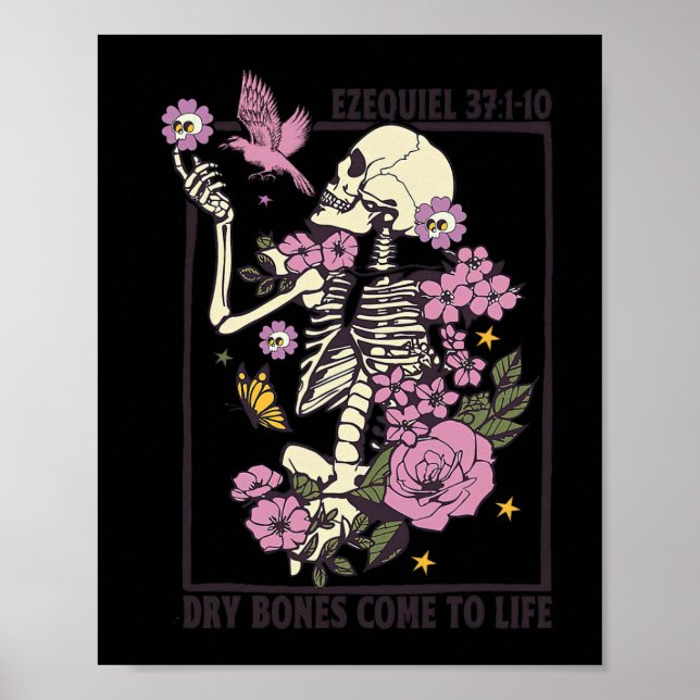 Skeleton Dry Bones Come To Life Christian Hallowee Poster (Front)