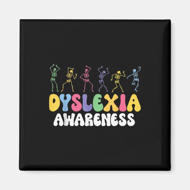 Skeleton Dyslexia Awareness Dyslexia Mental Health Magnet (Front)