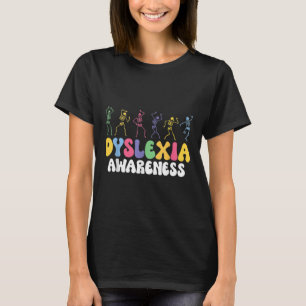 Skeleton Dyslexia Awareness Dyslexia Mental Health T-Shirt