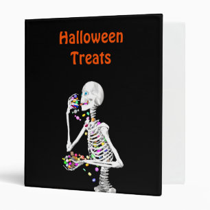 Skeleton Eating Halloween Candy Binder