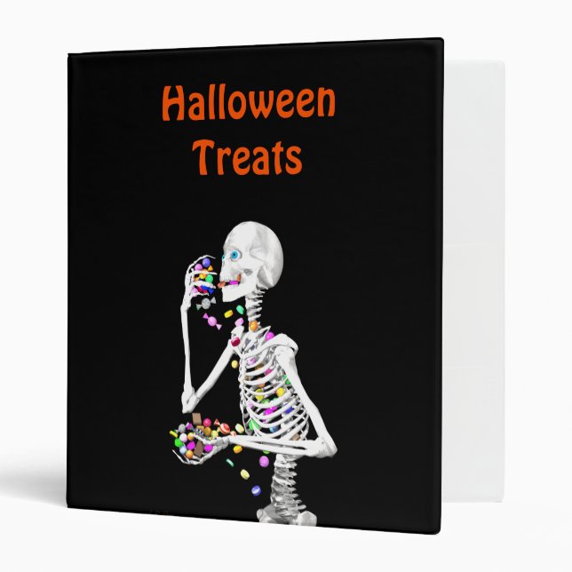 Skeleton Eating Halloween Candy Binder (Front/Inside)