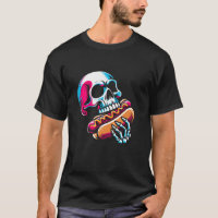 Skeleton Eating Hot Dog - Vintage Hotdog Halloween
