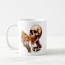 Skeleton Eating Pizza