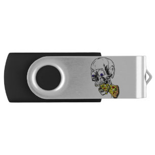 skeleton eating pizza flash drive