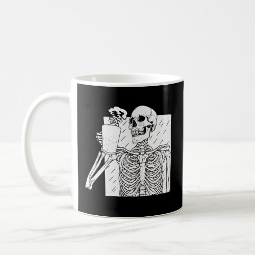 Skeleton Enjoying Coffee Halloween  Coffee Mug