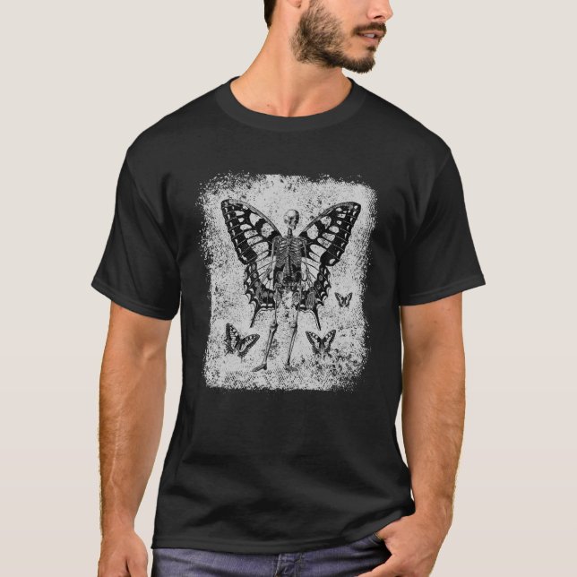 Skeleton Fairy Grunge Fairycore Aesthetic Goth Got T-Shirt (Front)