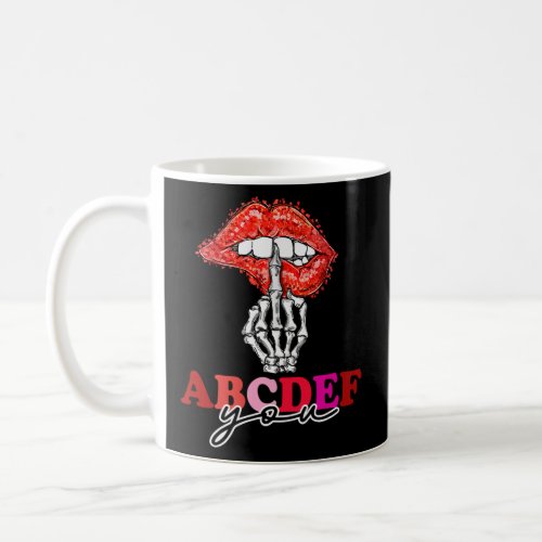 Skeleton Finger And Lips Valentine 2022   Coffee Mug