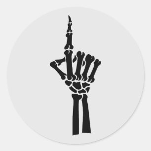 Skeleton Finger Pointing Halloween Sticker
