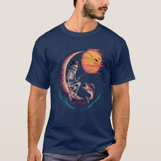 Skeleton fisherman halloween T-Shirt
