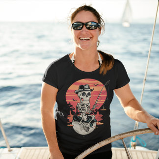 Skeleton fisherman halloween T-Shirt