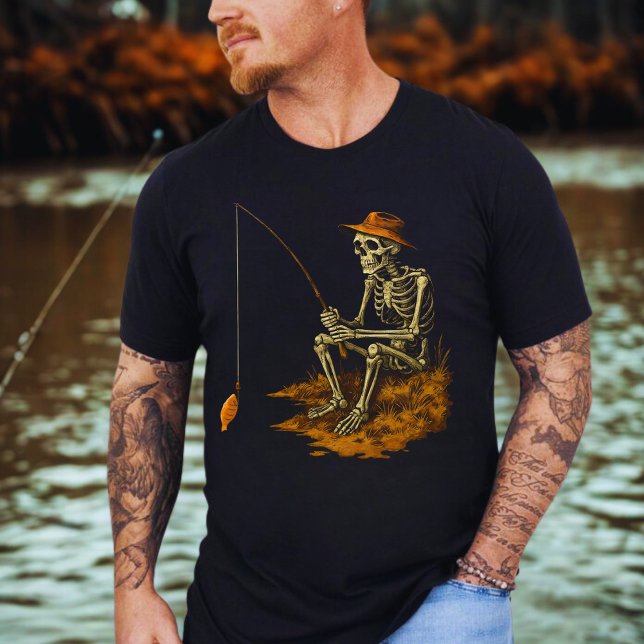 Skeleton Fishing Funny Halloween T-Shirt (Creator Uploaded)