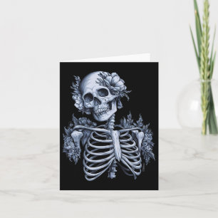 Skeleton Floral Skull Halloween Gothic Occult Wome Card
