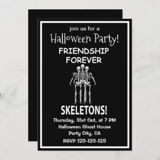 Skeleton Friendship Forever Halloween Party