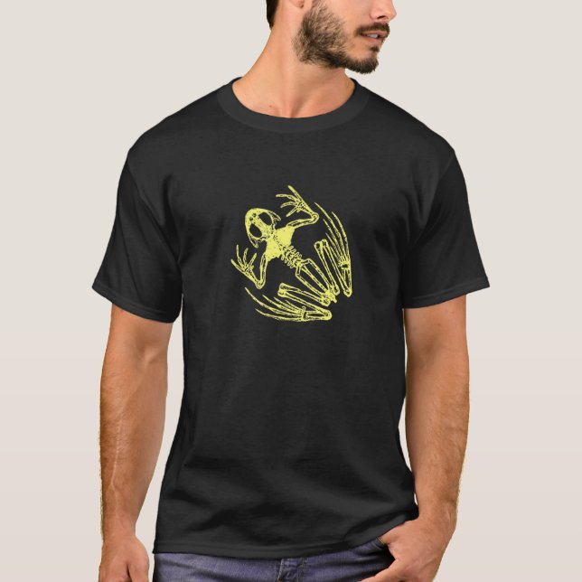Skeleton Frog Amphibian Skeleton Of A Frog Frog Bo T-Shirt (Front)