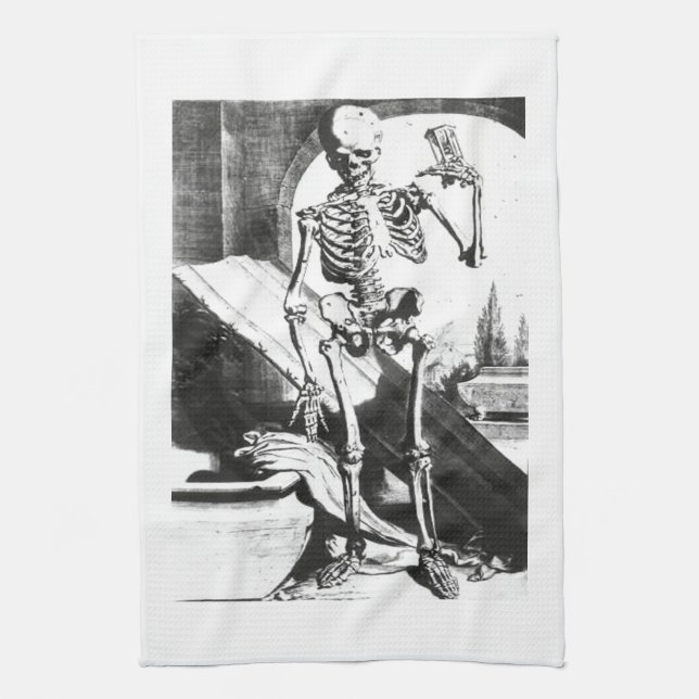 Skeleton from Anatomia Humani Corporis Towel (Vertical)