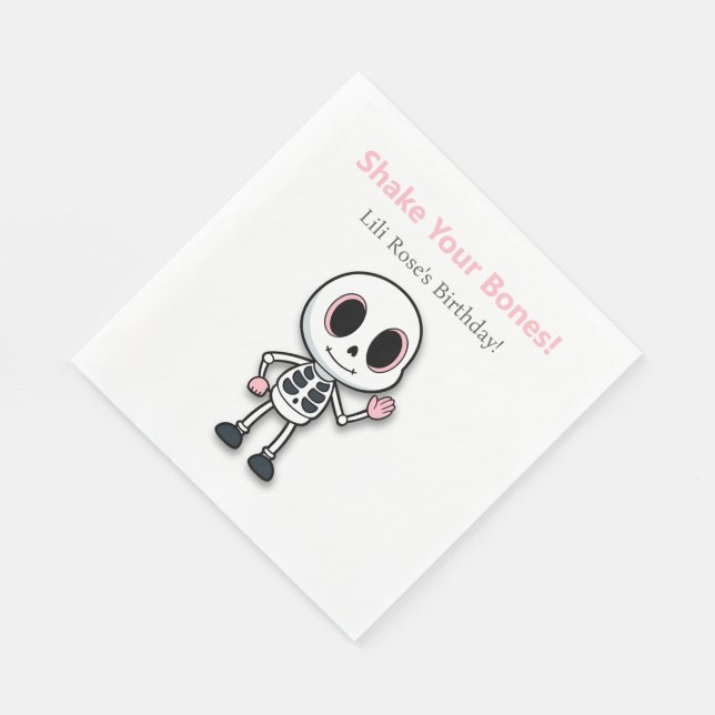 Skeleton Fun | Halloween Birthday Party Napkins (Corner)