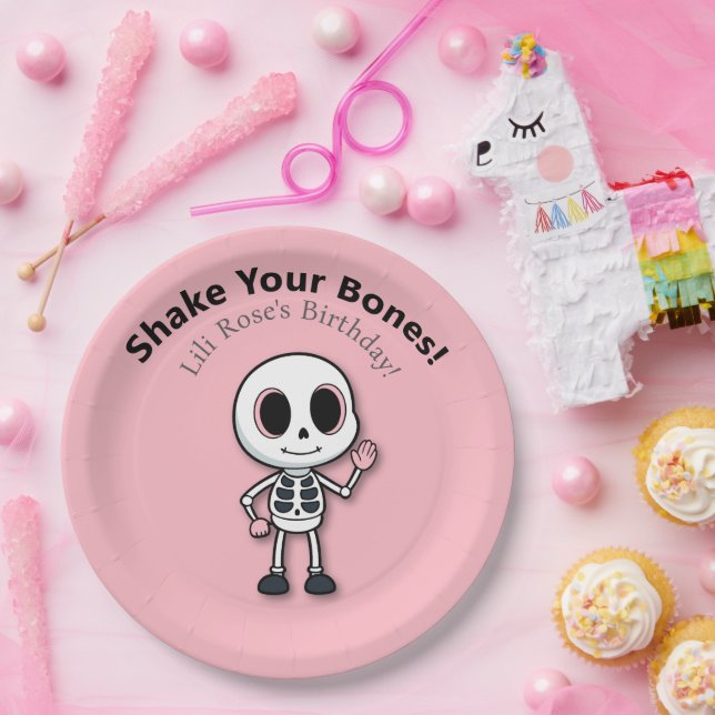 Skeleton Fun | Halloween Birthday Party Paper Plates (Party)
