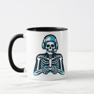 Skeleton Gamer Skull – Gaming Headset Controller D Mug
