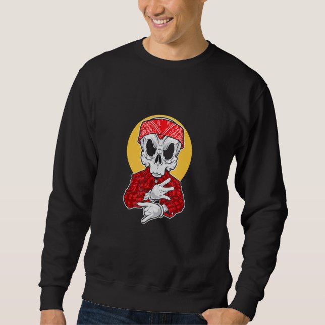Skeleton Gangsta With Bandana Sweatshirt (Front)