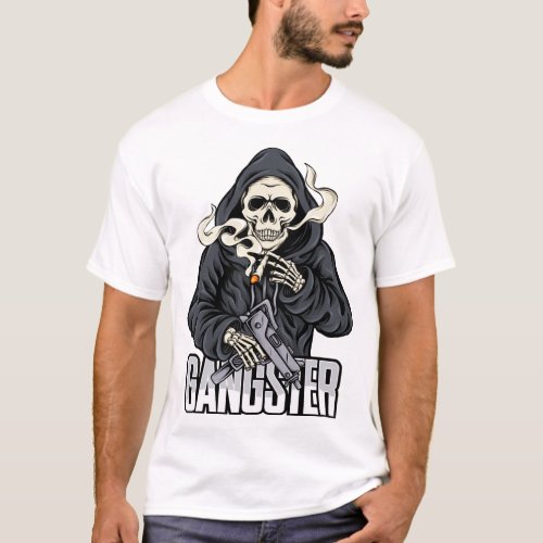 Skeleton Gangster T_Shirt